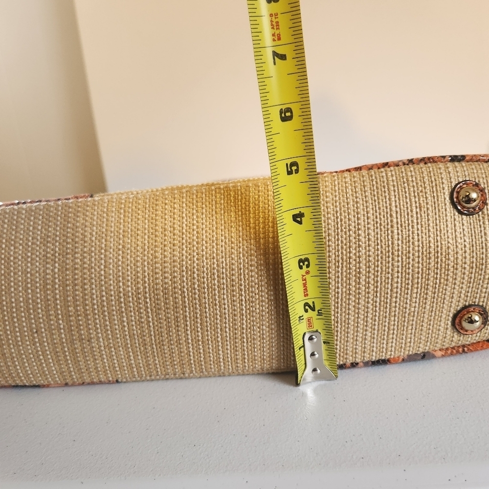 B Makowsky Leather Snake Large Shoulder Mansfield Tote Handbag Woven Purse New - Picture 9 of 10